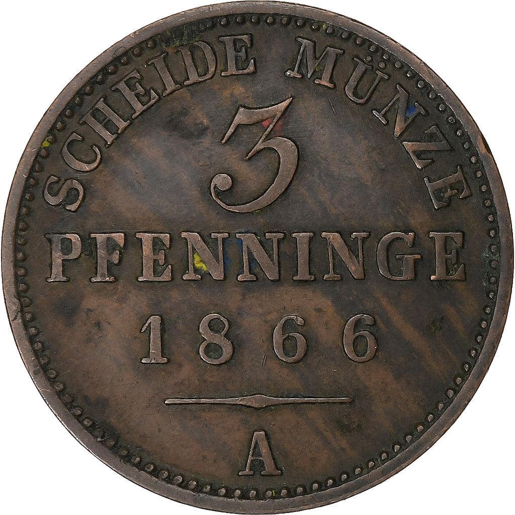 Kingdom Of Prussia | 3 Pfennigs Coin | William I | Km:482 | 1861 - 1873