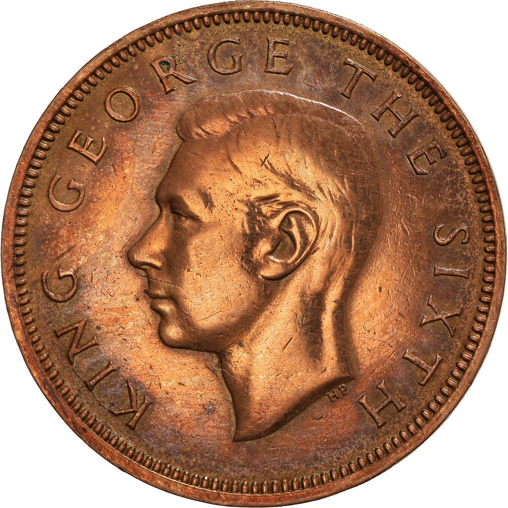 Nieuw-Zeeland | 1/2 Penny Munt | George VI | Hei-Tiki Hanger | Km:20 | 1949 - 1952
