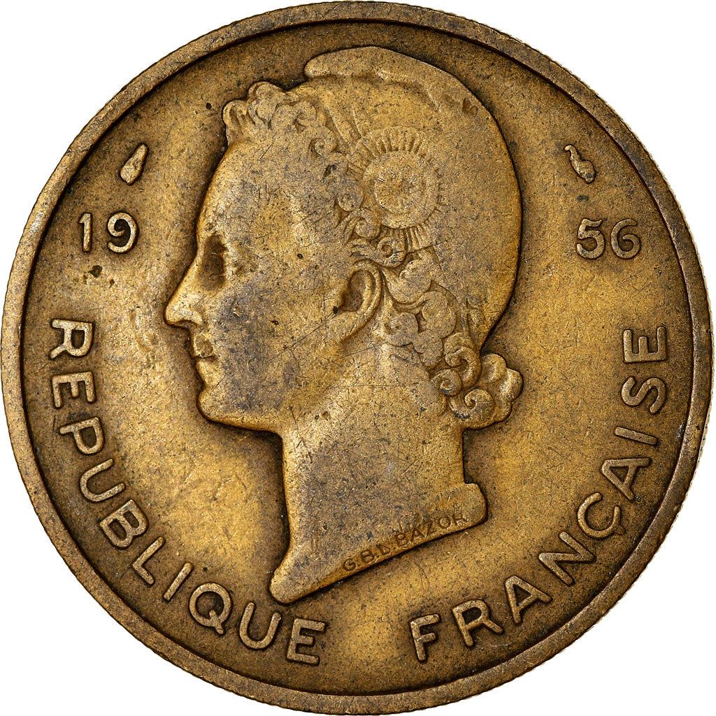 French West Africa | 25 Francs Coin | Marianne | Gazelle | Maize | Km:7 | 1956