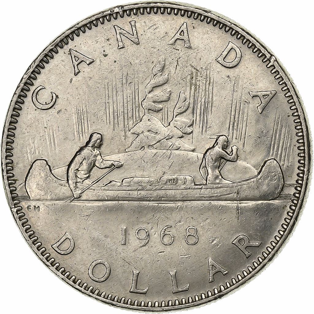 كندا | عملة 1 دولار | نيكل | الصورة الثانية | KM:76.1; 76.2 | 1968-1976