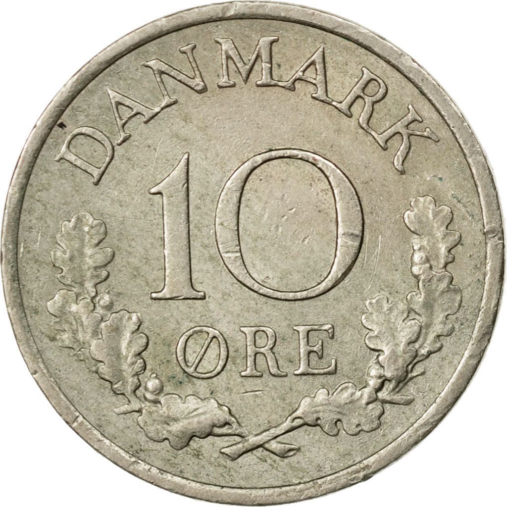 Denmark | 10 Ore Coin | Monogram | Km:841 | 1948 - 1960