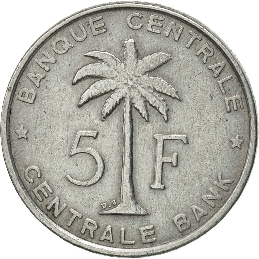 Belgian Congo | 5 Francs Coin | Palm tree | Km:3 | 1956 - 1959