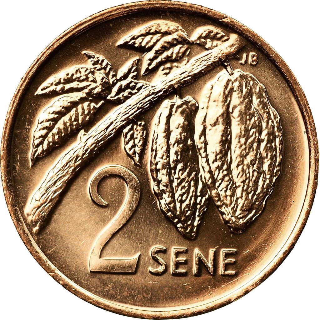 Samoa | 2 Sene Coin | Malietoa Tanumafili II | Cocoa Pods | Km:13 | 1974 - 1996