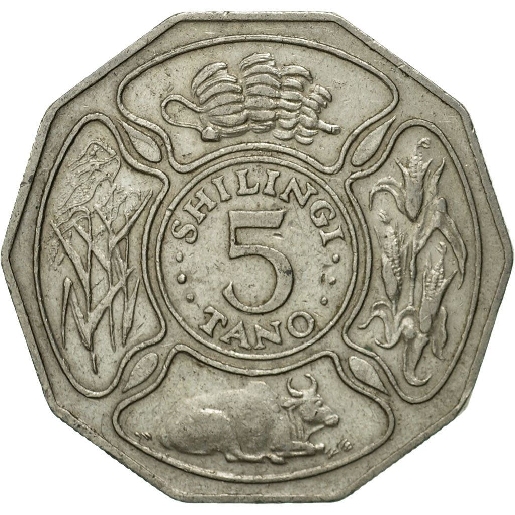 Tanzania | 5 Shilingi Coin | Bananas | Maize | Cattle | Grains | Km:23 | 1987 - 1989