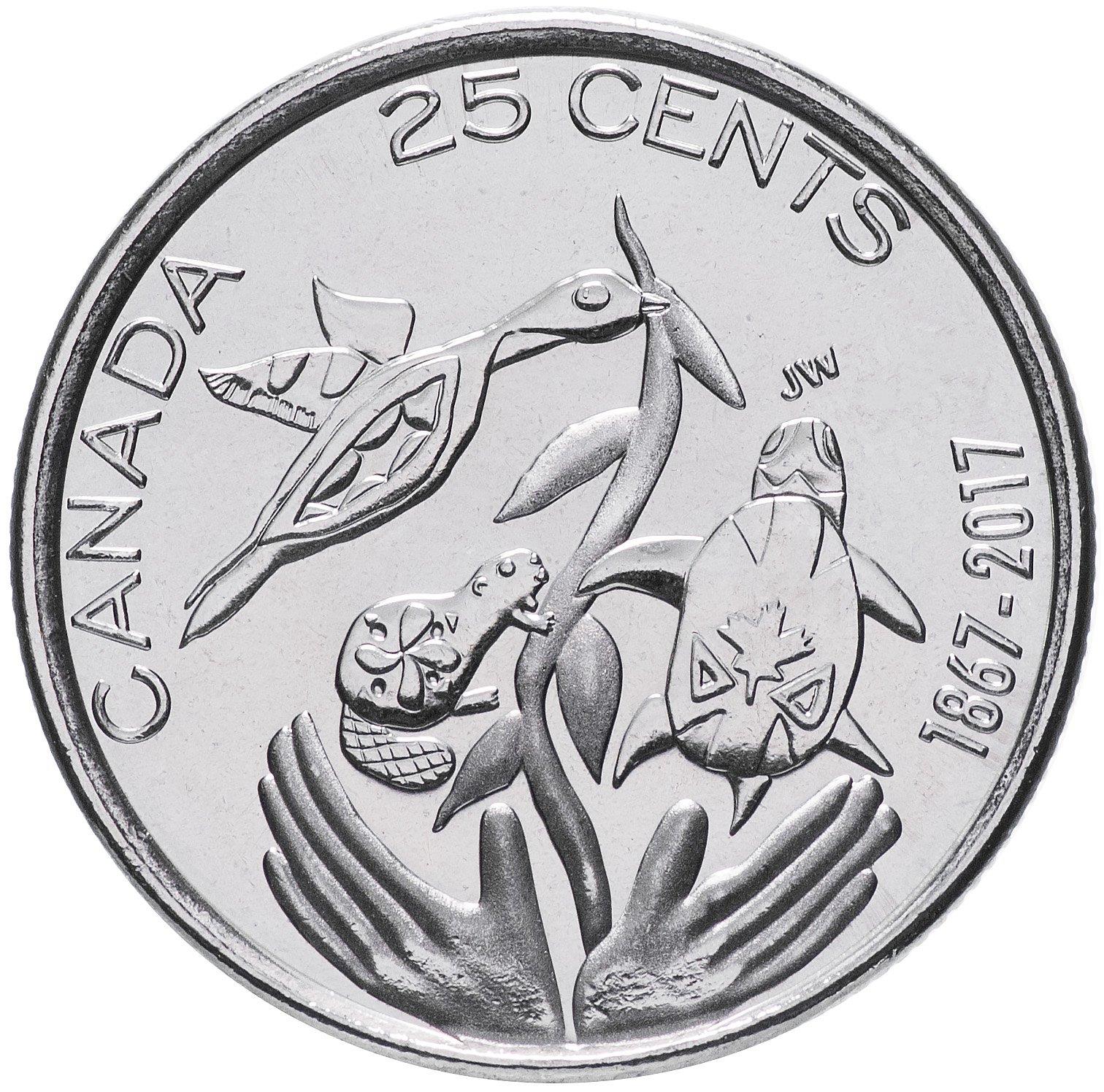 Canada | 25 Cents Coin | 2017 | 150th Anniversary of Canada | Nickel plated Steel | Commemorative
