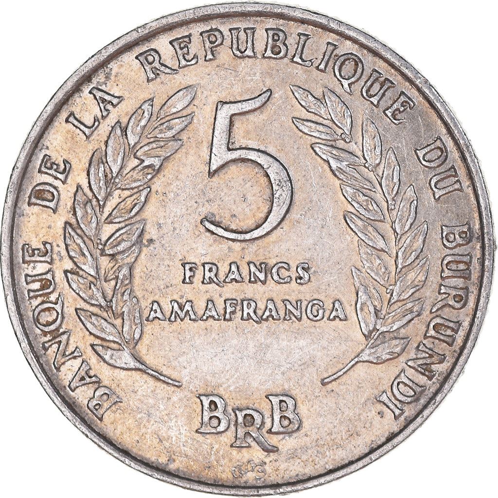 Burundi | 5 Francs Coin | Wreath | Km:16 | 1967 - 1971