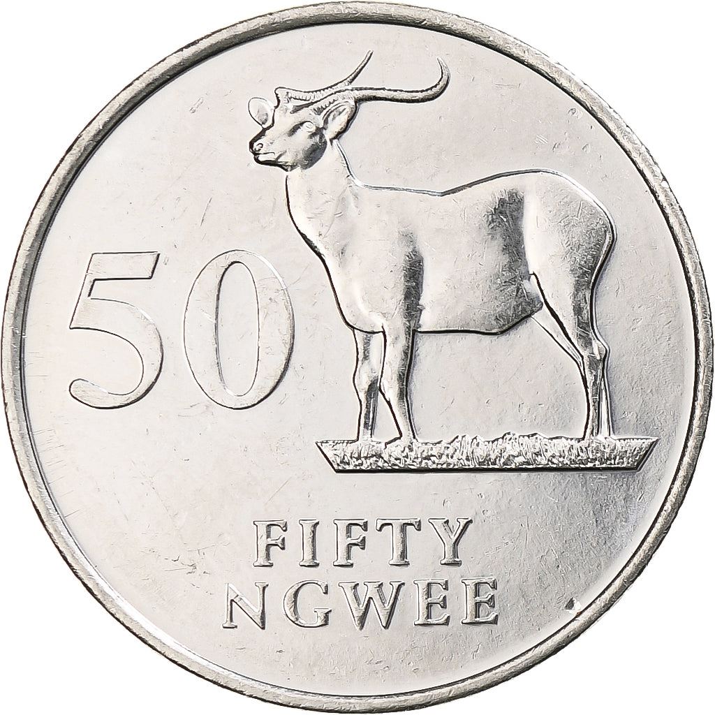 Zambia | 50 Ngwee Coin | Kafue Lechwe | Km:30 | 1992