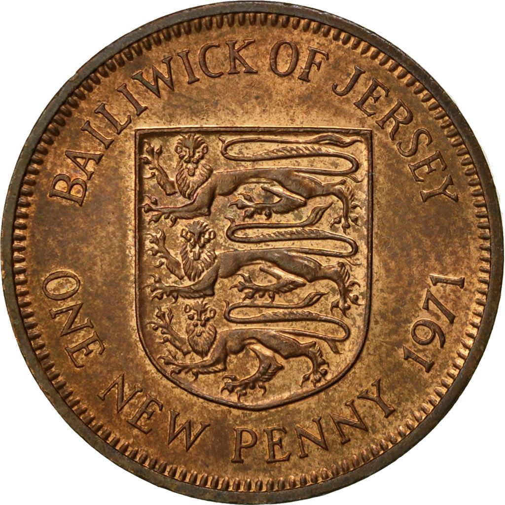 Jersey | 1 New Penny Coin | Elizabeth II | Lions | Km:30 | 1971 - 1980