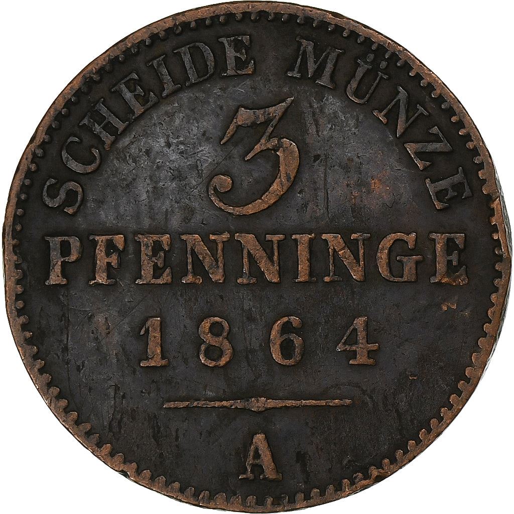 Kingdom Of Prussia | 3 Pfennigs Coin | William I | Km:482 | 1861 - 1873