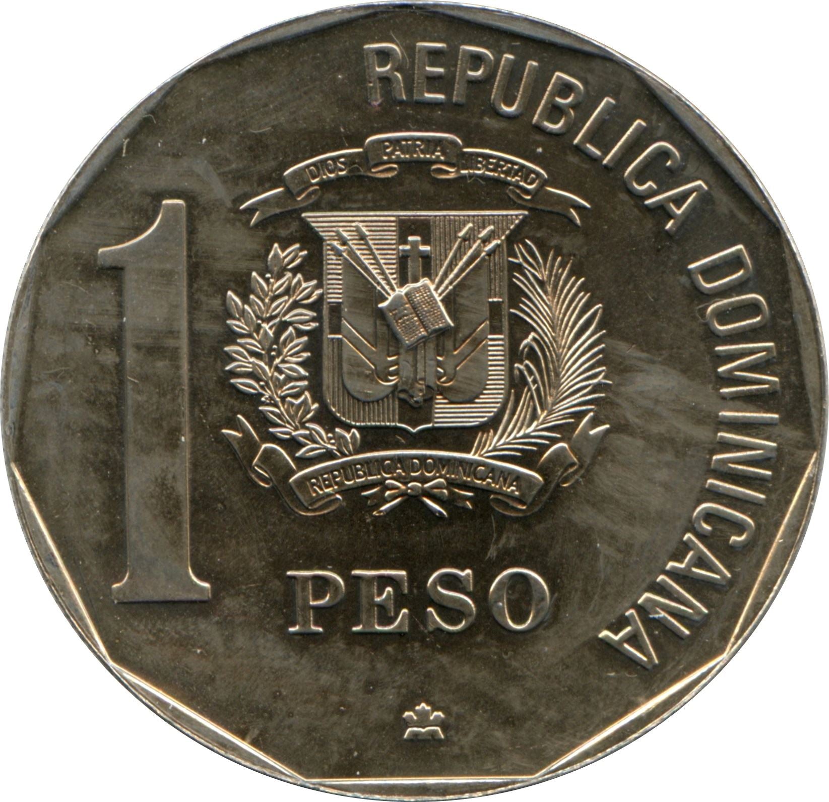 Dominican Republic 1 Peso Coin | Christopher Columbus | KM82 | 1992