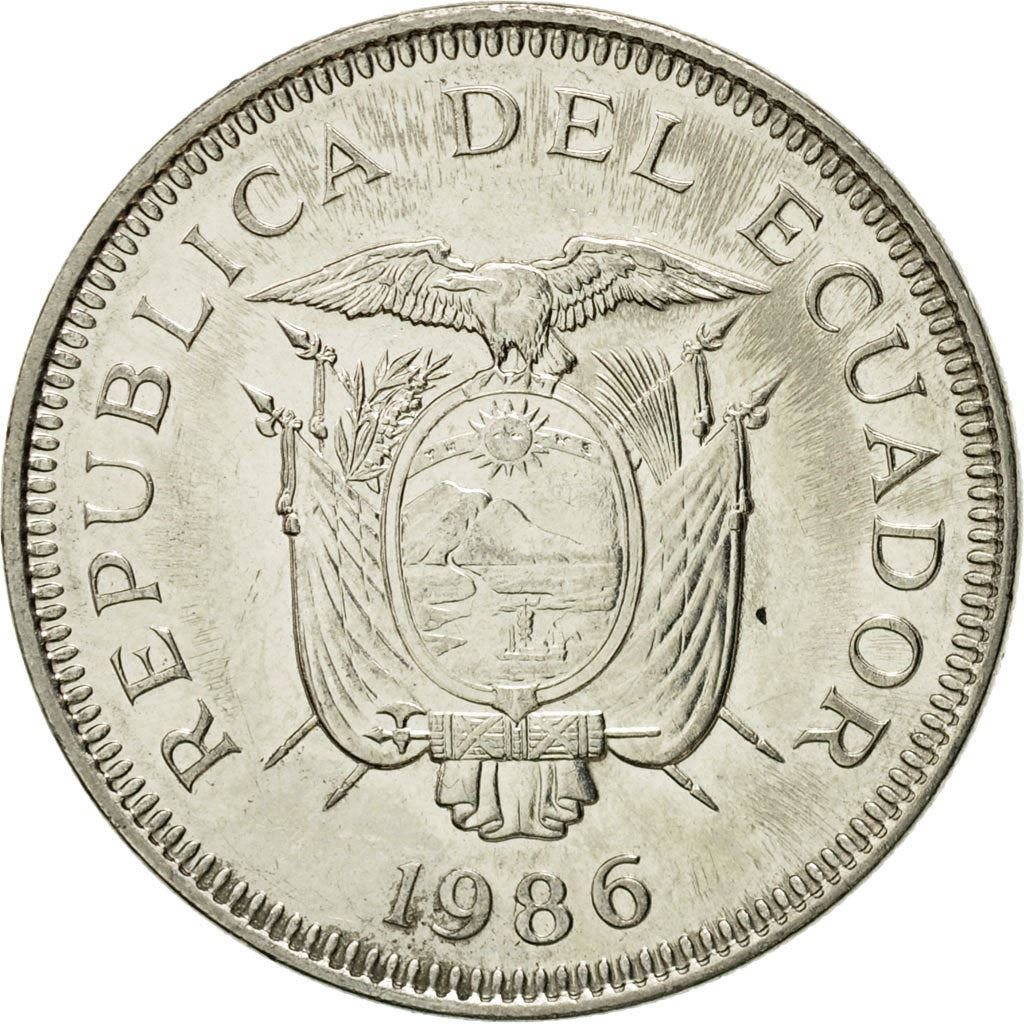 Ecuador | 1 Sucre Coin | Antonio José de Sucre | Nickel clad steel | KM:85.1 | 1985-1986