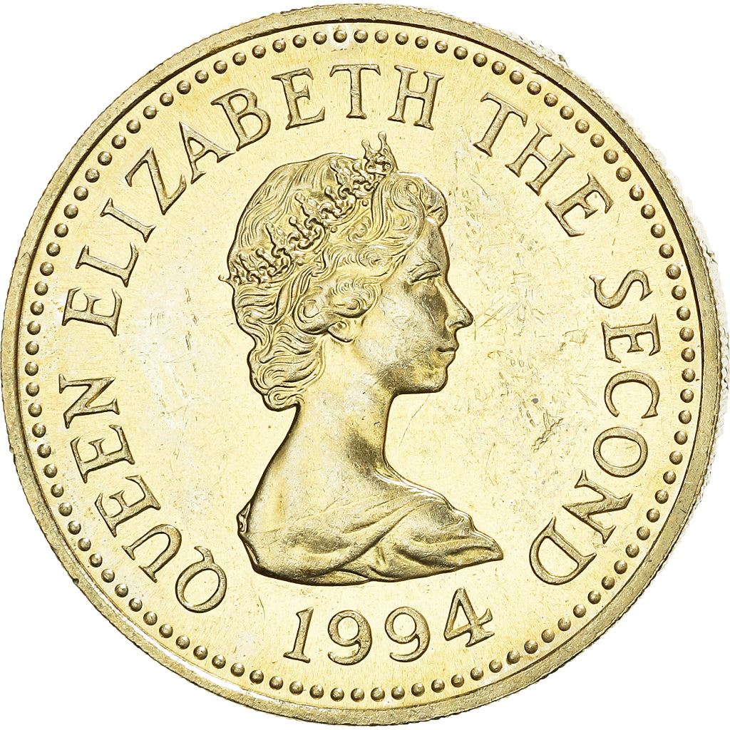 Jersey Coin Islander 1 Pound Coin | Queen Elizabeth II | Schooner | Tiara | KM91 | 1994 - 1997