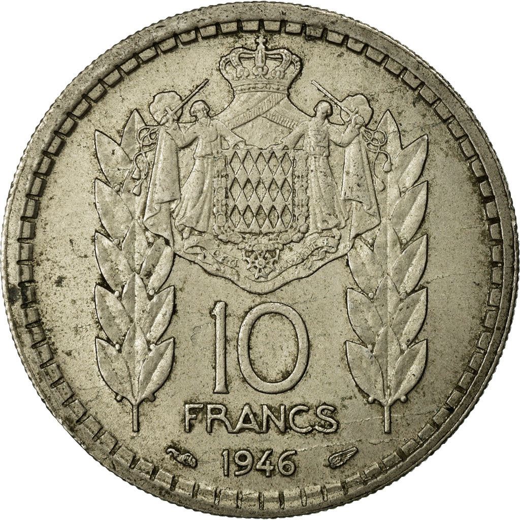 Monaco | 10 Francs Coin | Louis II | Km:123 | 1946