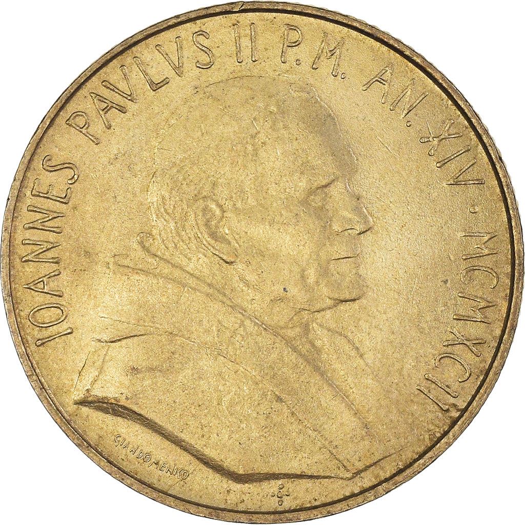 Vatican City | 200 Lire Coin | John Paul II | Km:240 | 1992