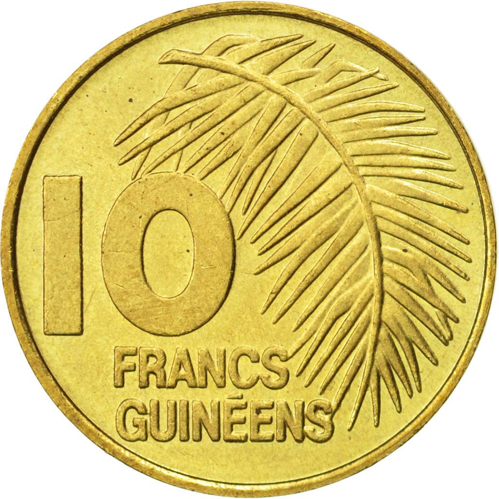 Guinea | 10 Francs Guineens Coin | Palm leaf | Km:52 | 1985
