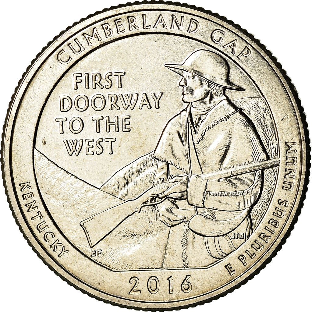 United States | 1/4 Dollar Coin | Cumberland Gap Park | Km:636 | 2016