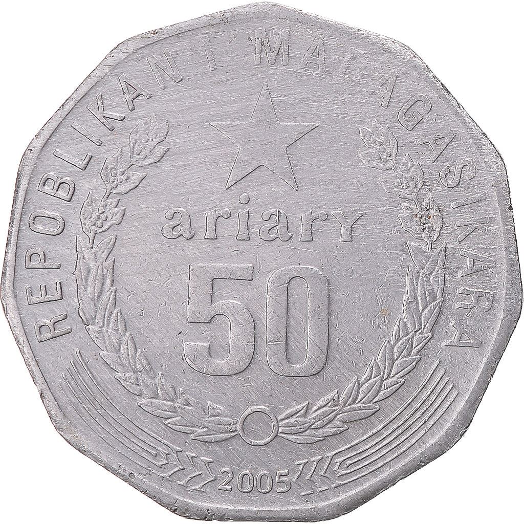 Madagascar | 50 Ariary Coin | Star | Baobab | Km:25.2 | 2005
