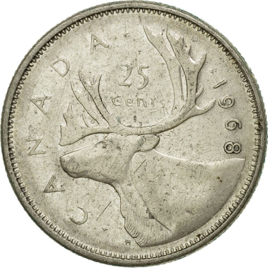 Canada | 25 cent munt | Zilver | 2e portret | KM:62a | 1968
