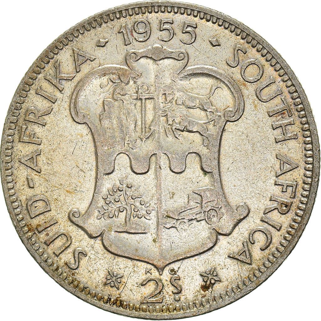 South Africa | 2 Shillings Coin | Elizabeth II | South African Shield | Km:50 | 1953 - 1960