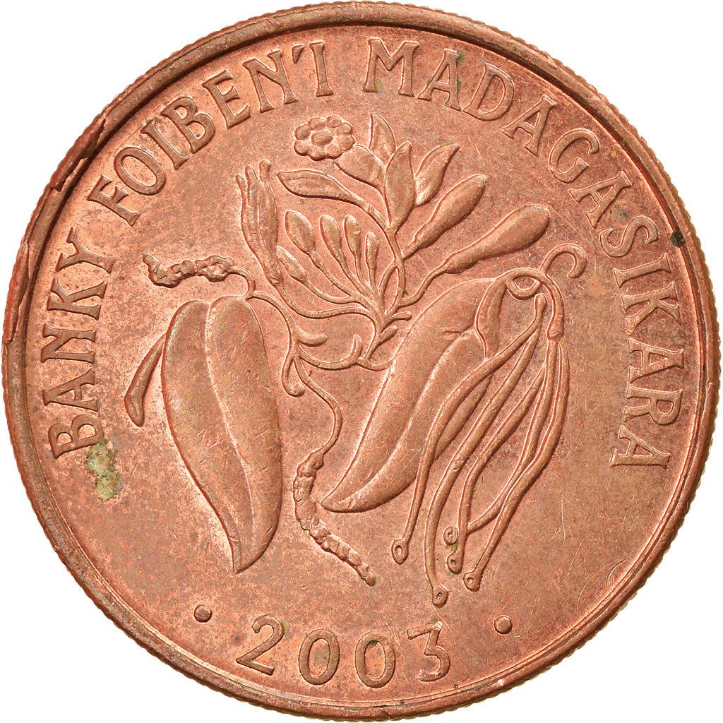 Madagascar | 2 Ariary Coin | Vanilla | Zebu | Km:30 | 2003