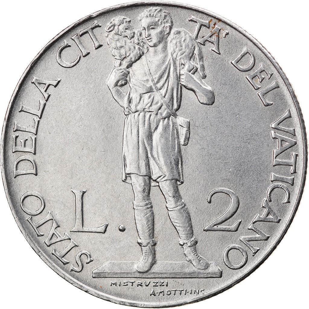 Vatican City | 2 Lire Coin | Pius XII | Km:27A | 1940 - 1941