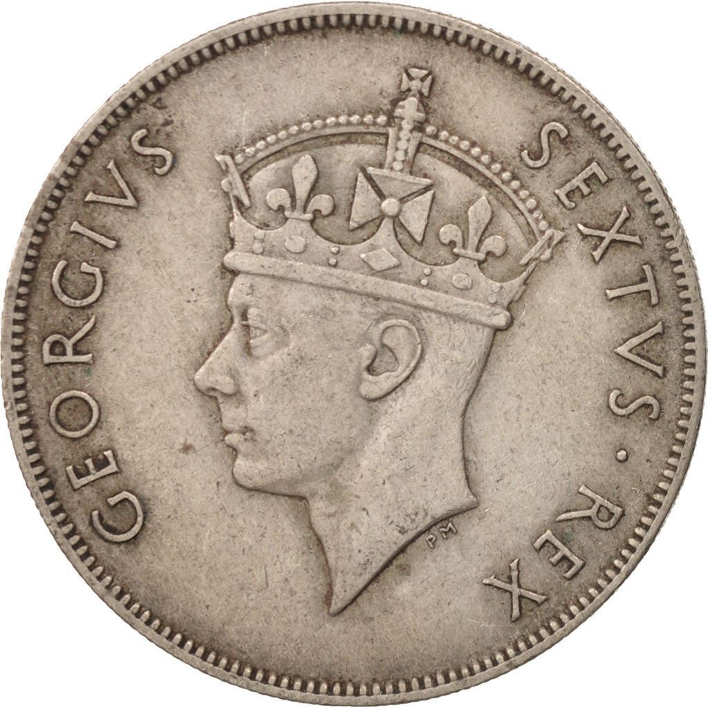 East Africa | 1 Shilling Coin | George VI | Lion | Mountains | Km:31 | 1948 - 1952