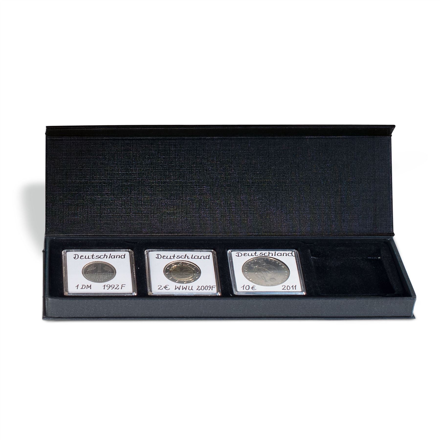 AIRBOX Small Coin Box | Box for Presenting Coins in Square Capsules | 1 to 6 Compartments