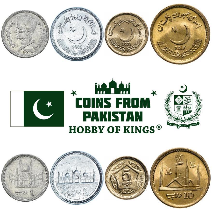Set 4 Coins Pakistan 1 2 5 10 Rupees 2007 - 2020