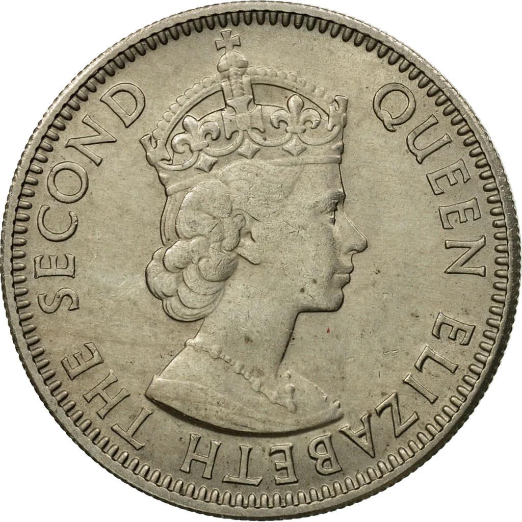 Belizean 25 Cents Coin | Queen Elizabeth II | KM29 | Belize | 1955 - 1973