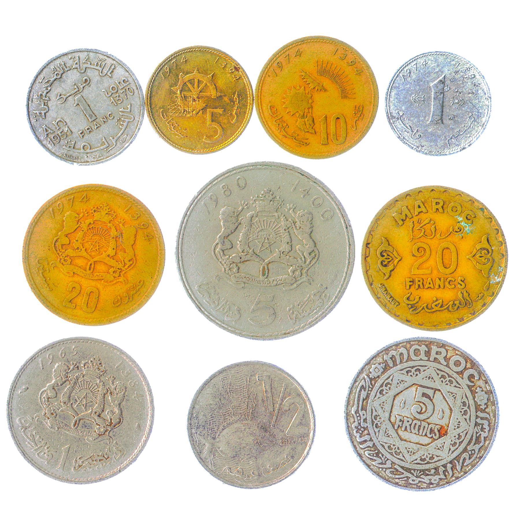 Morocco 10 Mixed Coins | 1957 - 2018