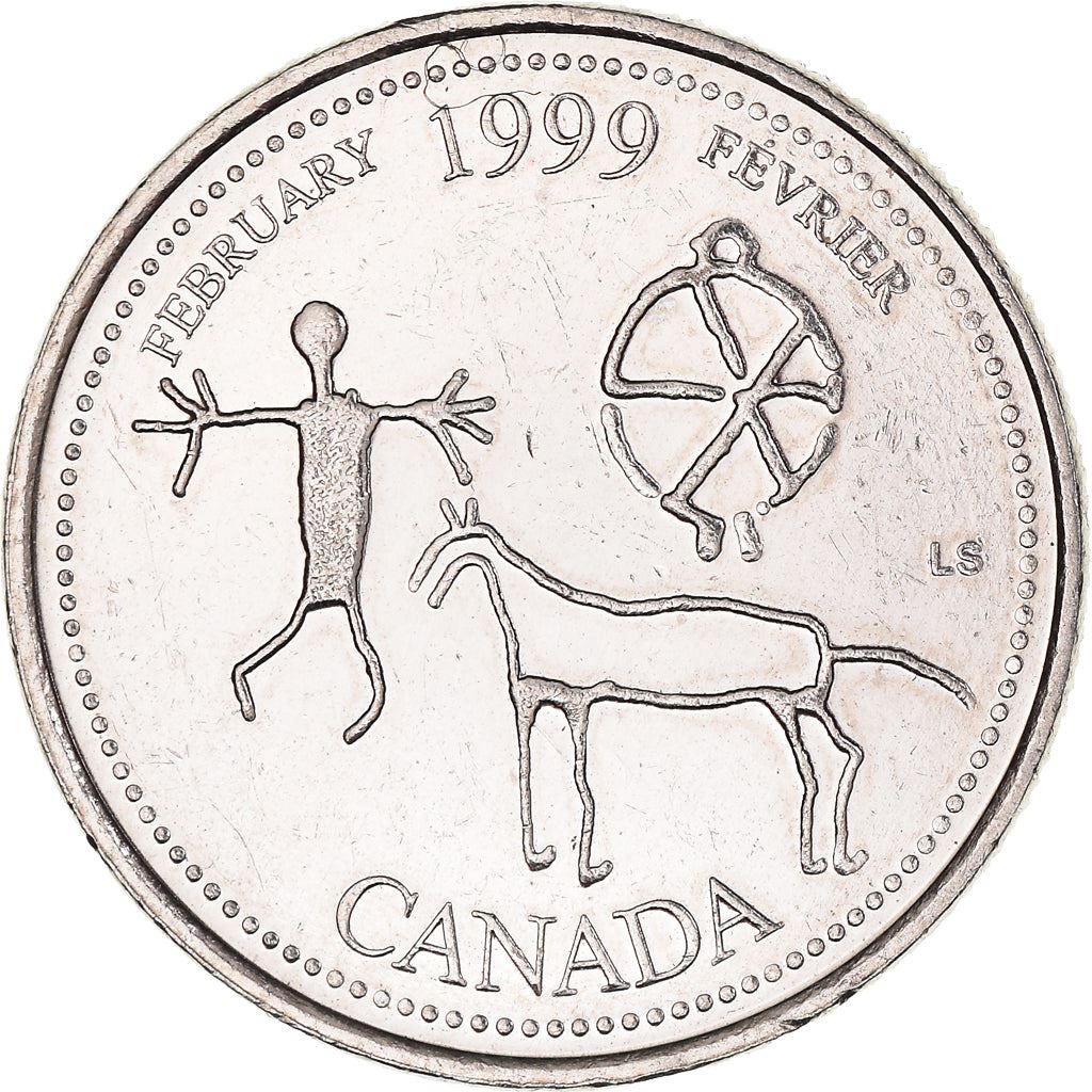Canada | 25 Cents Coin | Etched in Stone | Nickel | KM:343 | 1999