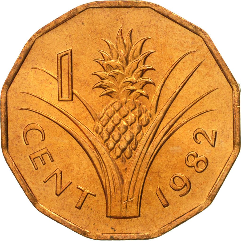 Eswatini | 1 Cent Coin | King Sobhuza II | Pineapple | KM7 | 1974 - 1983