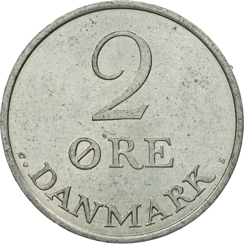Denmark | 2 Ore Coin | Monogram | Km:840 | 1948 - 1972