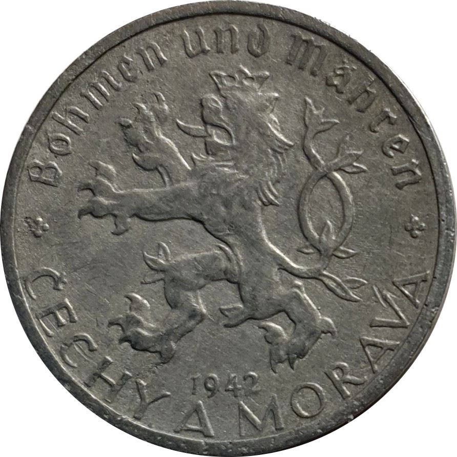 Bohemia and Moravia | 20 Haleru Coin | Lion | Sickle | 1940 - 1944