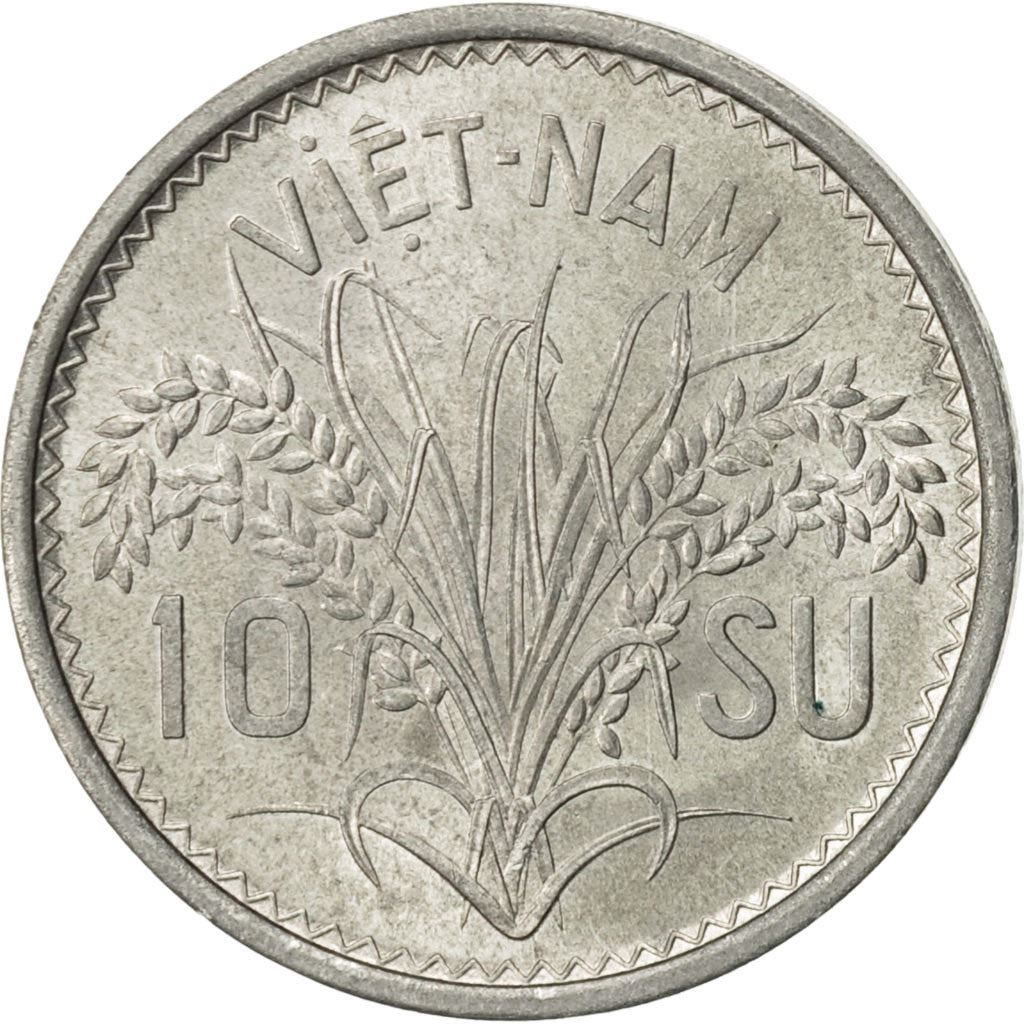 South Vietnam | 10 Su Coin | Rice plant | Km:1 | 1953