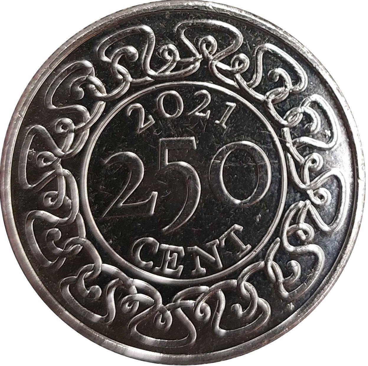 Suriname | 250 Cents Coin | Natives | Wreath | KM:24a | 2021 - 2023