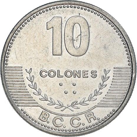 Costa Rica 10 Colones Coin | Stars | Volcno | Ship | Sun | UC1 | 2012