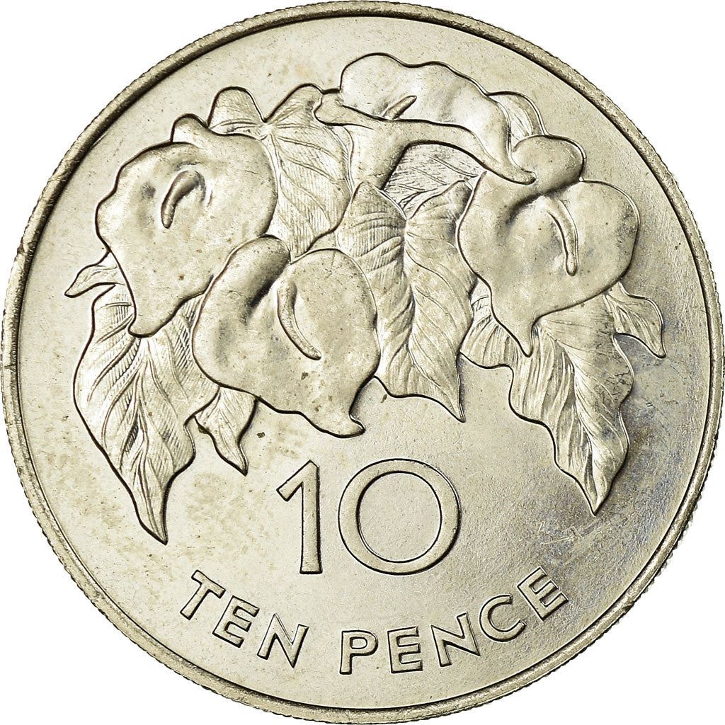 Sant'Elena e Ascensione | Moneta da 10 Pence | Elisabetta II | Giglio d'Arum | Km:4 | 1984