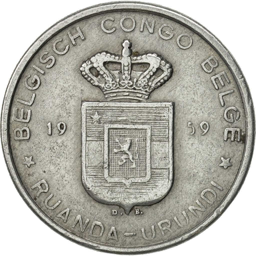 Belgian Congo | 5 Francs Coin | Palm tree | Km:3 | 1956 - 1959