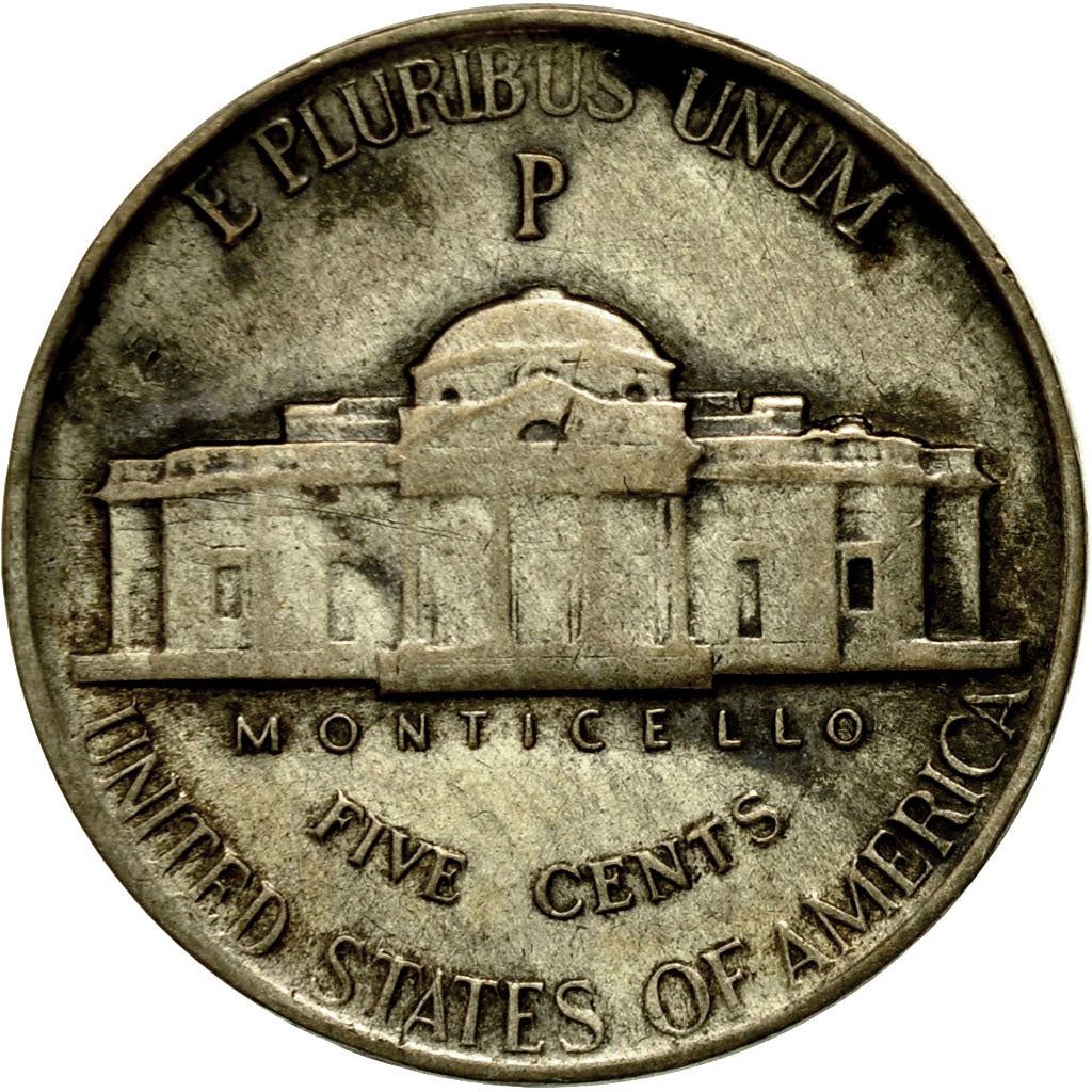 USA | 5 cent mynt | Thomas Jefferson | Monticello | KM192a | 1942 - 1945