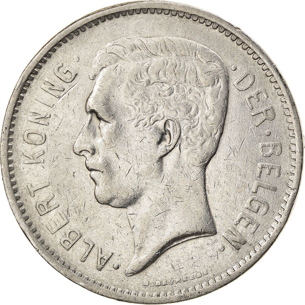 Belgian 1 Belga / 5 Francs Coin | Albert I Belgie | Star | Olive | KM98 | 1930 - 1933