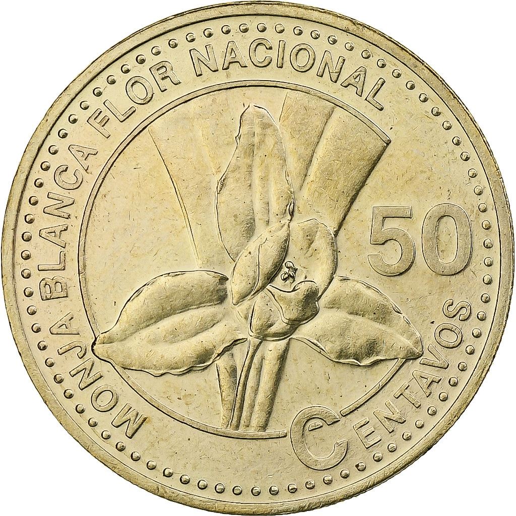 Guatemala | 50 Centavos Coin | Orchid | Km:283 | 1998 - 2007