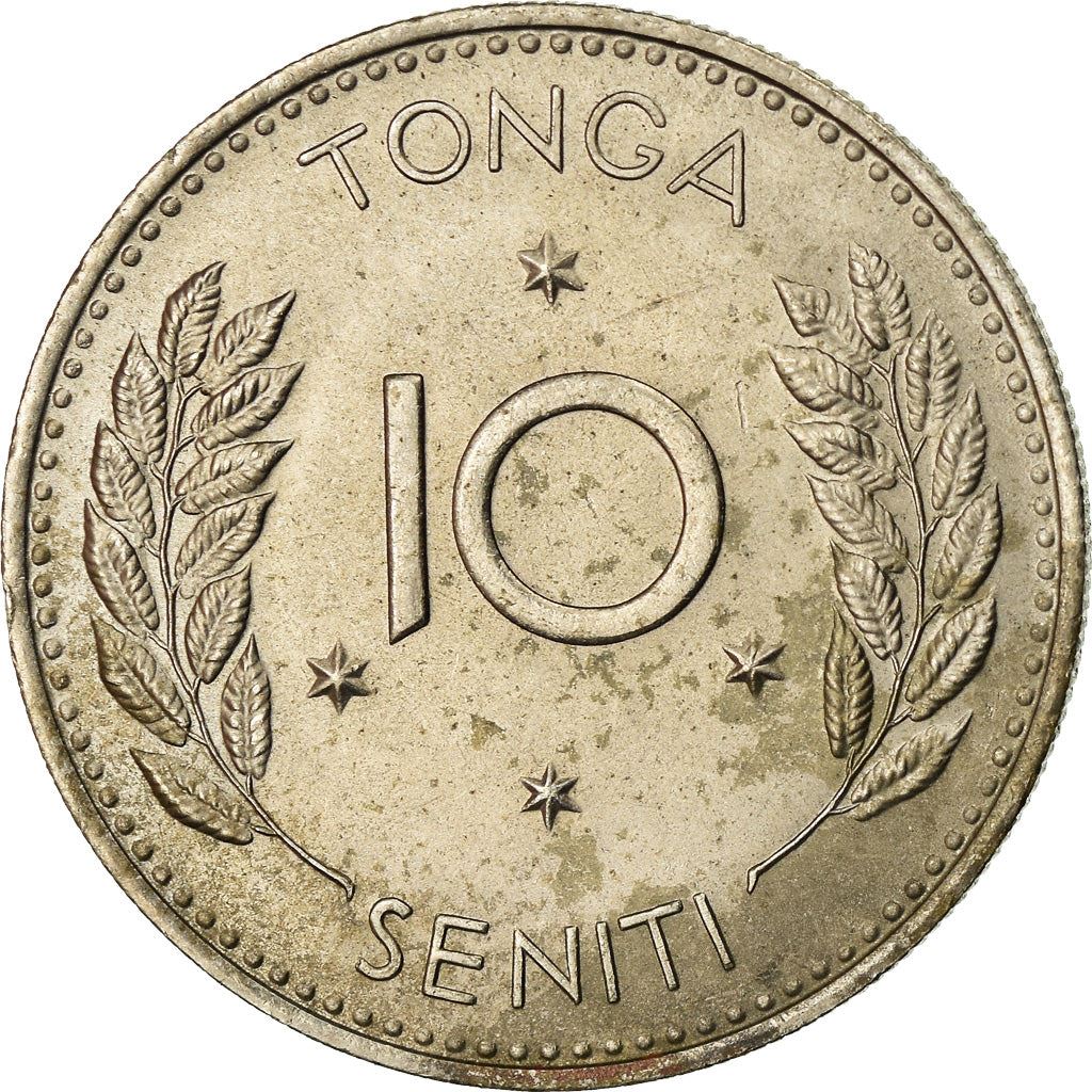 Tonga | 10 Seniti Münze | König Tupou IV | Zweig | KM:30 | 1968 - 1974