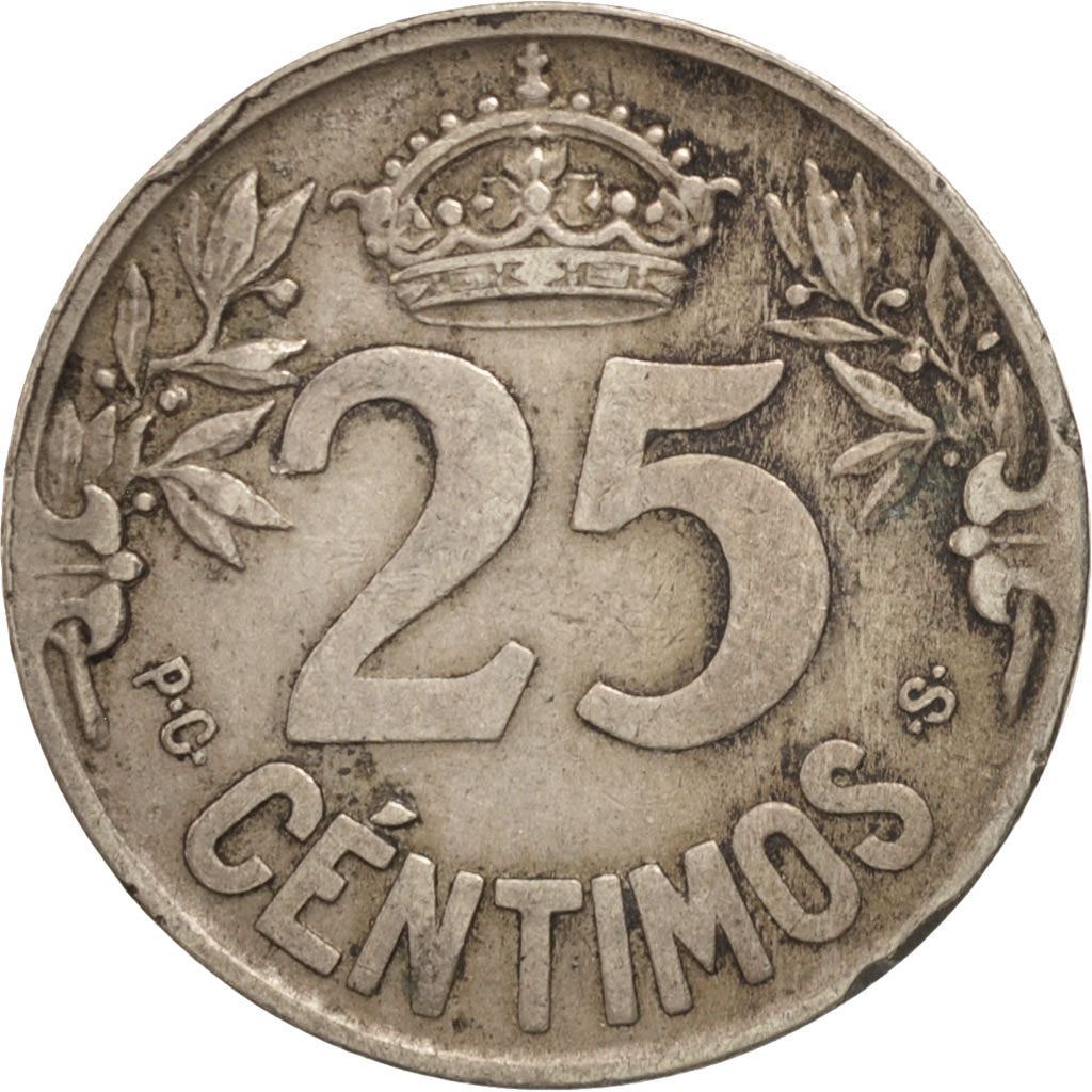 إسبانيا | عملة 25 سنتيموس | سفينة كارافيل | Km:740 | 1925
