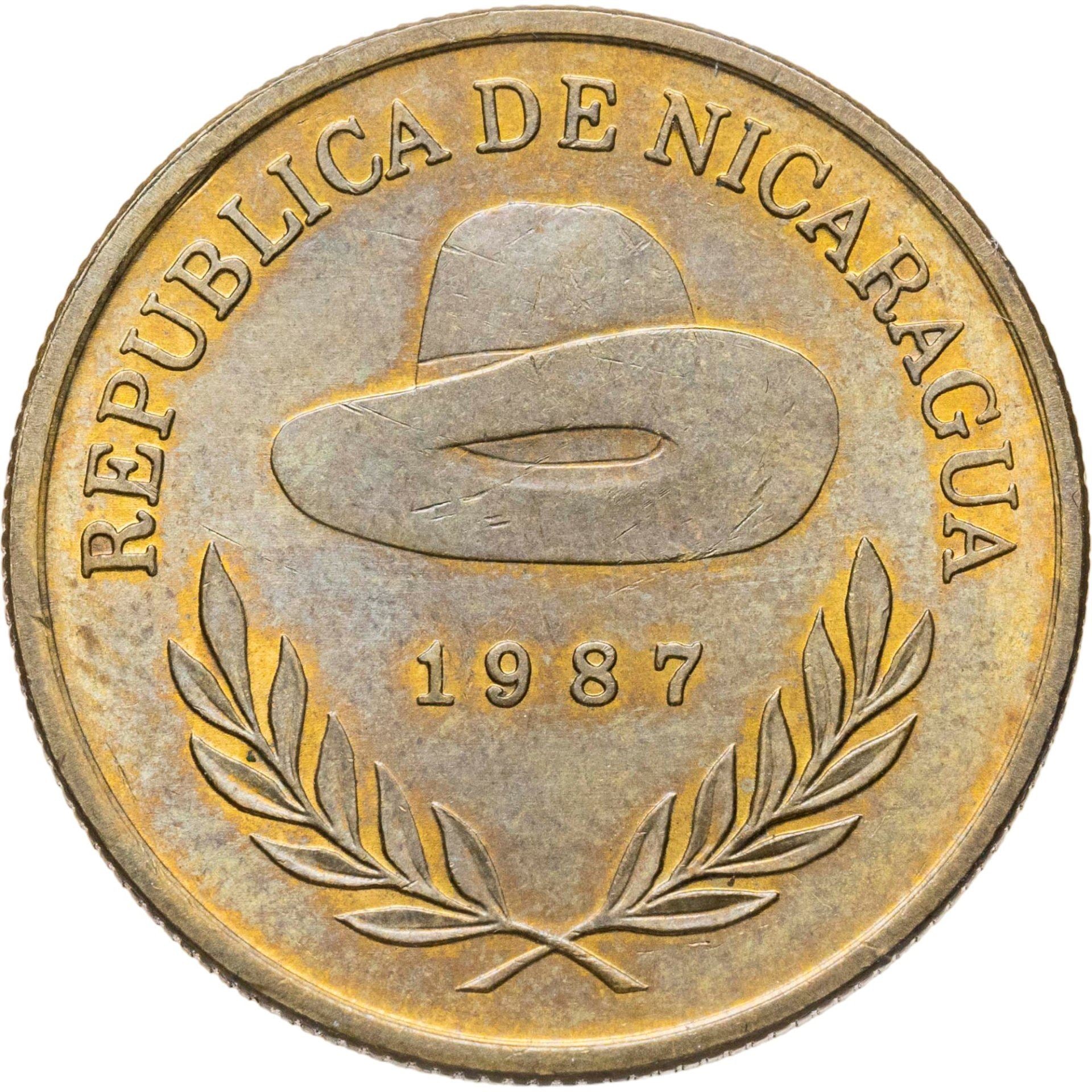 Nicaragua | 5 Cordobas Coin | Hat | KM:60 | 1987