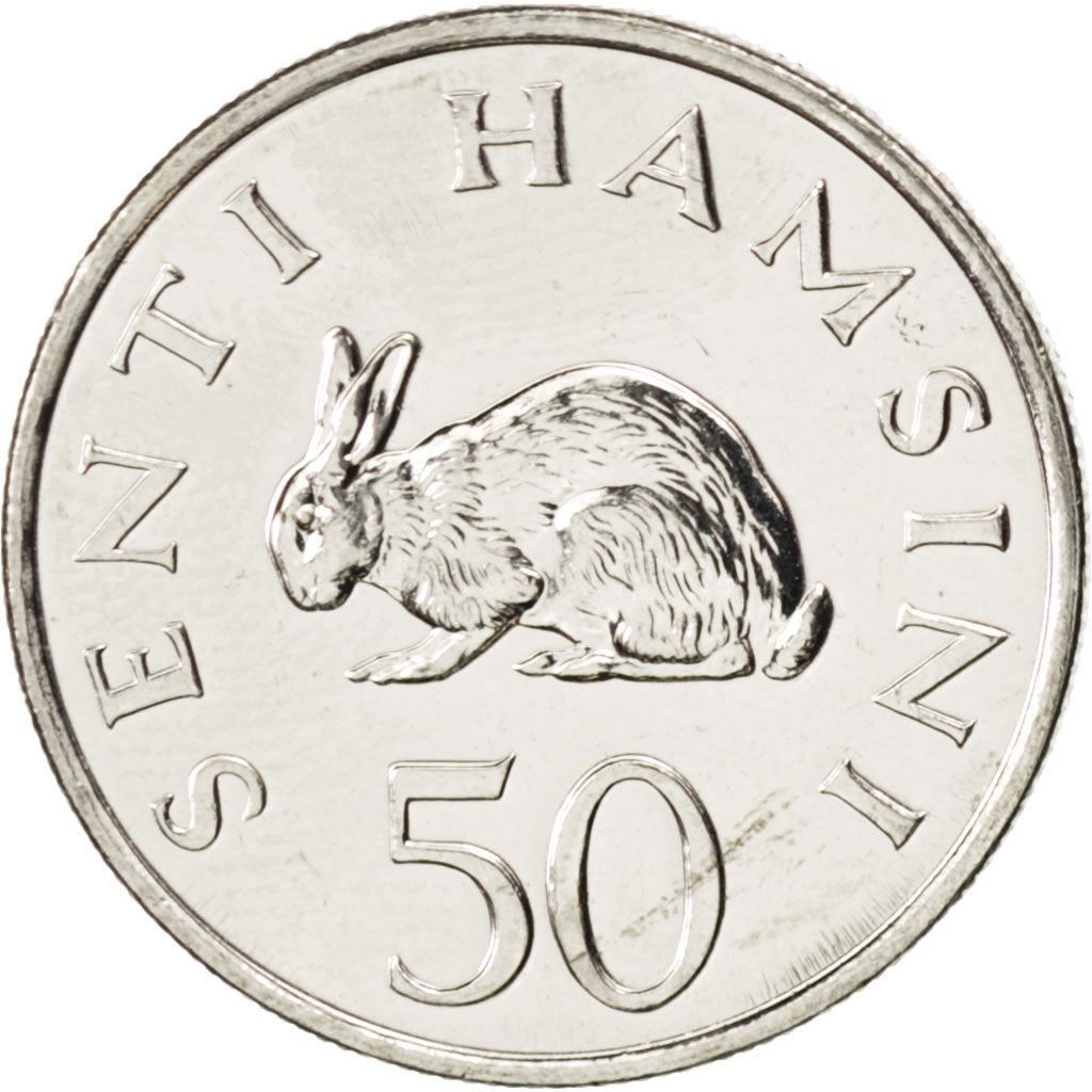 Tanzania | 50 Senti Coin | Rabbit | Km:26 | 1988 - 1990