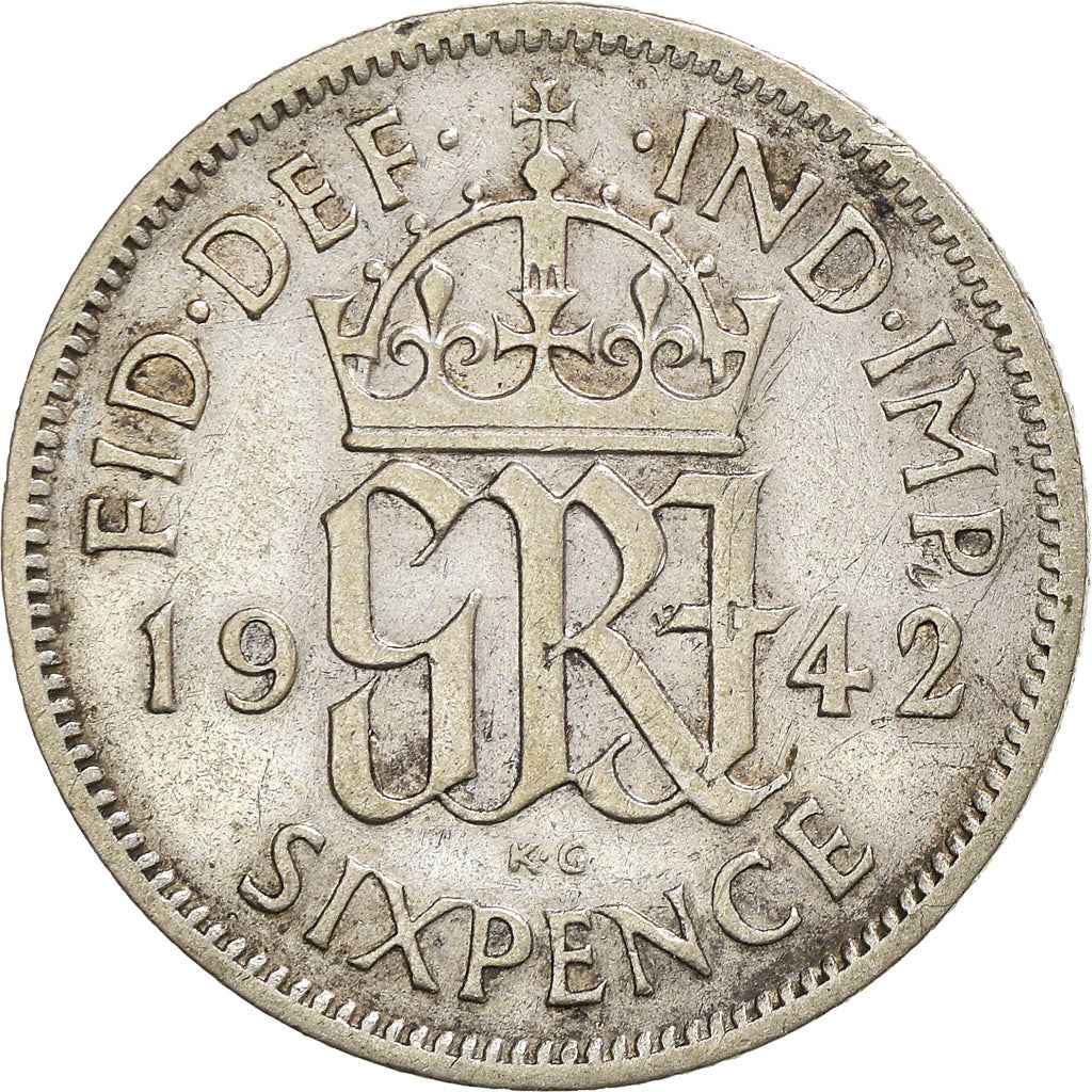 United Kingdom | 6 Pence Coin | George VI | KM:852 | 1937 - 1946