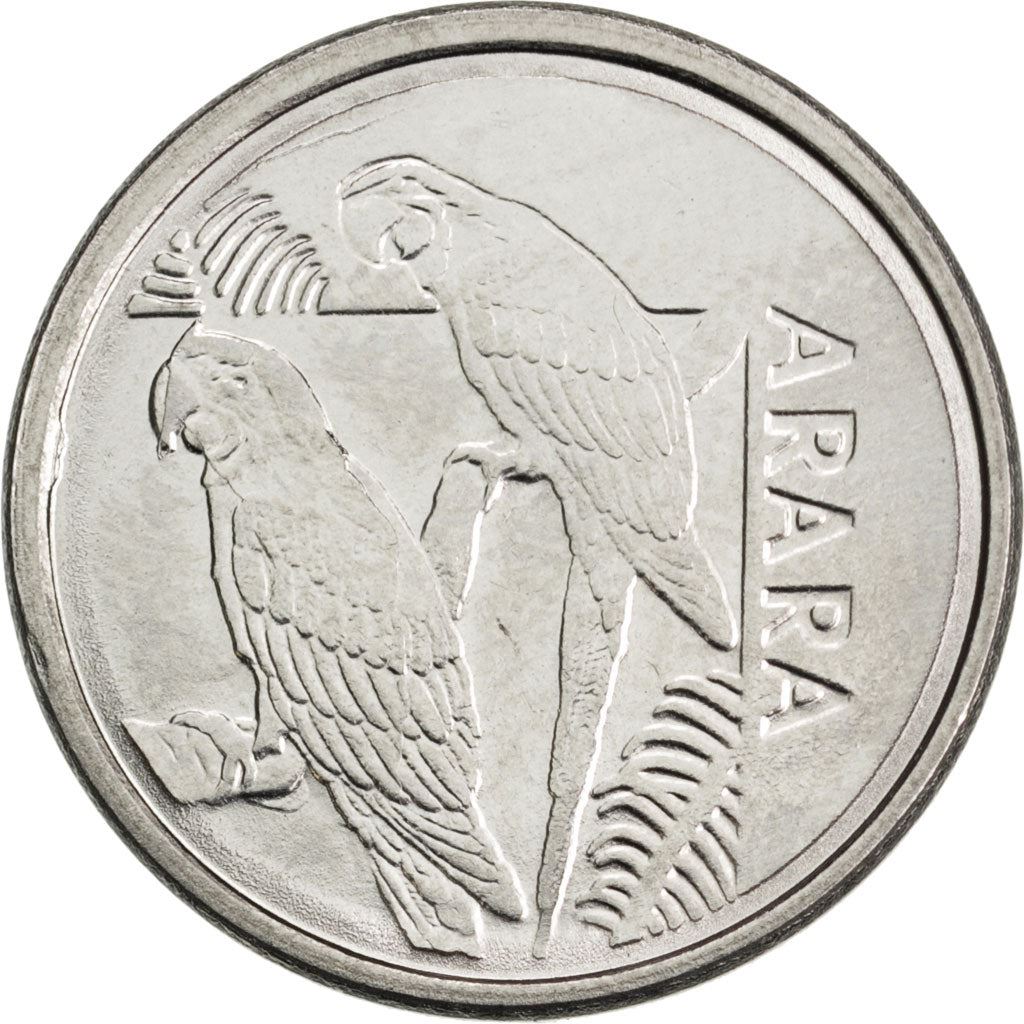 Brazil | 5 Cruzeiros Reais Coin | Macaw parrots | Km:627 | 1993 - 1994