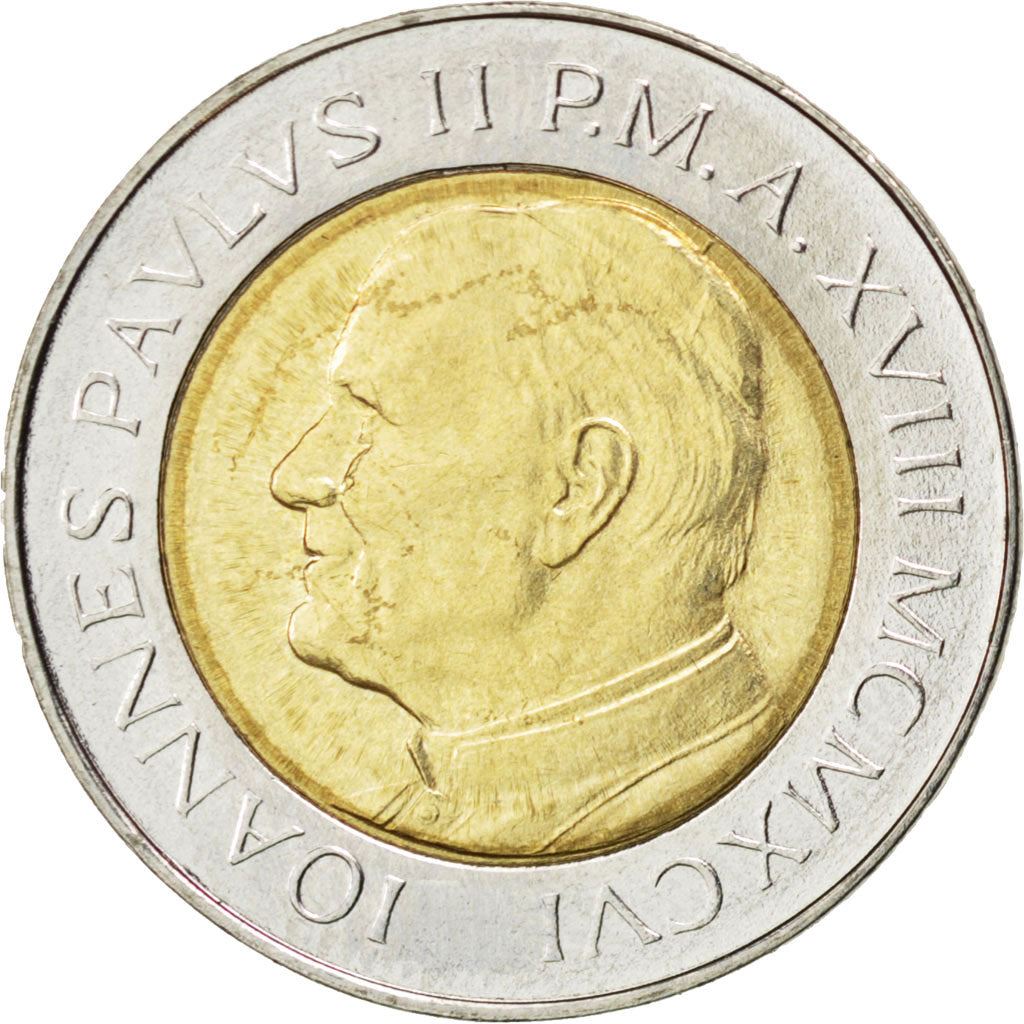 Vatican City | 500 Lire Coin | John Paul II | Km:277 | 1996