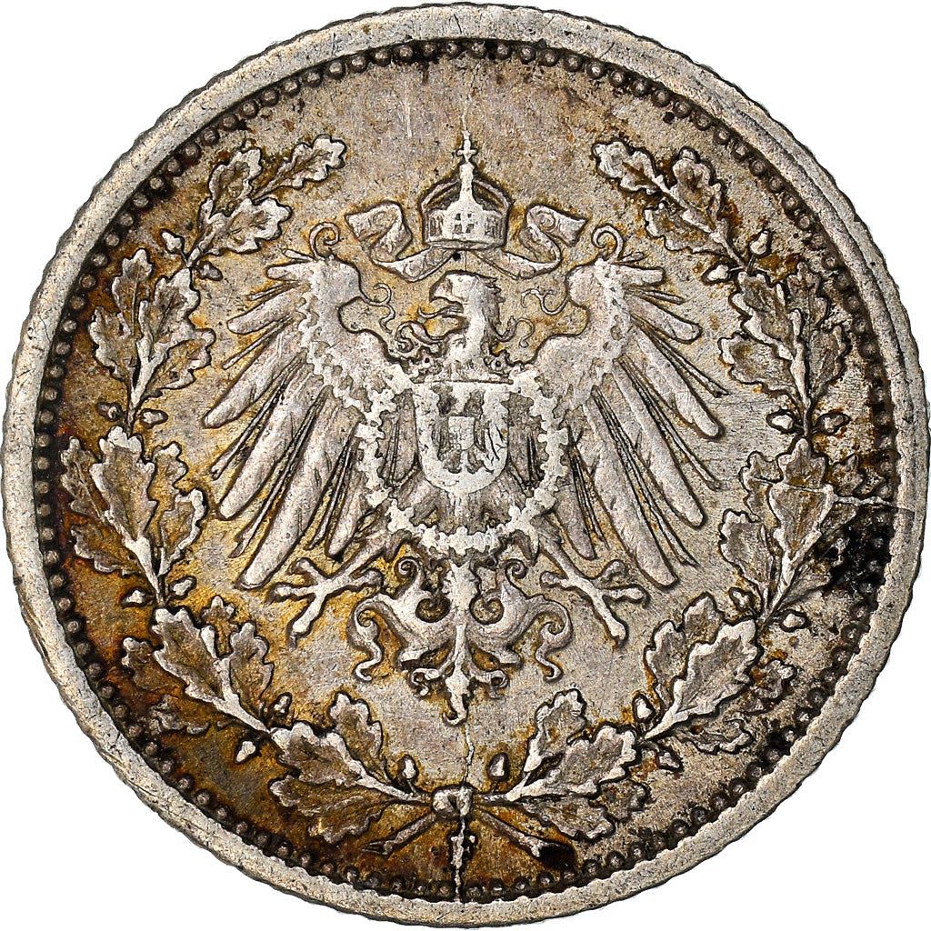 German Empire 1/2 Mark Coin | Deutsches Reich | Wilhelm II | Type 2 | KM17 | 1905 - 1919